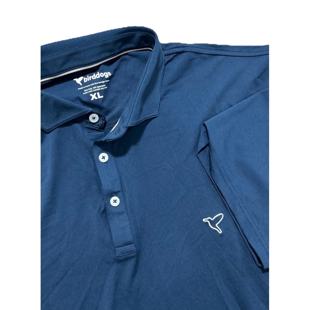 Birddogs Men's XL Navy Blue Button Up Performance Polo Shirt